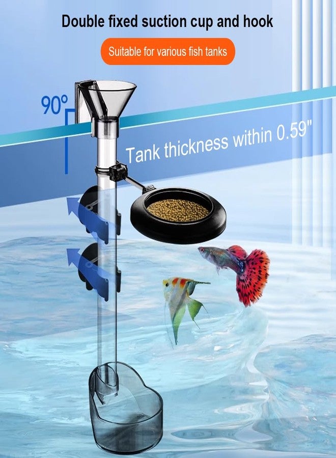 La La Pet Fish Feeding Dish Set with Adjustable Tube Kit, Suction Cups and Cleaning Brush for Aquarium Supplies - Image 2
